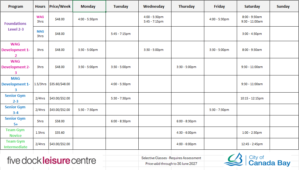 Selective Timetable