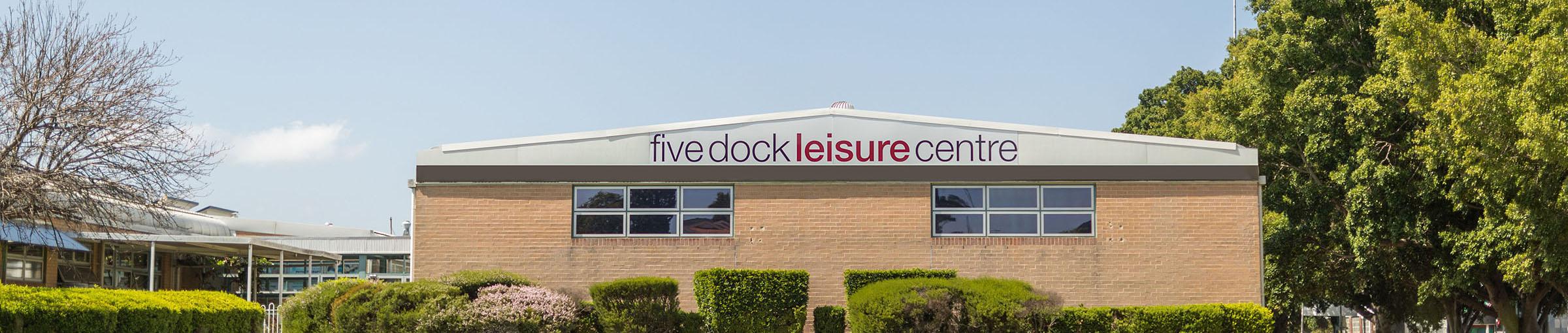 Image of Five Dock Leisure Centre building and park infront