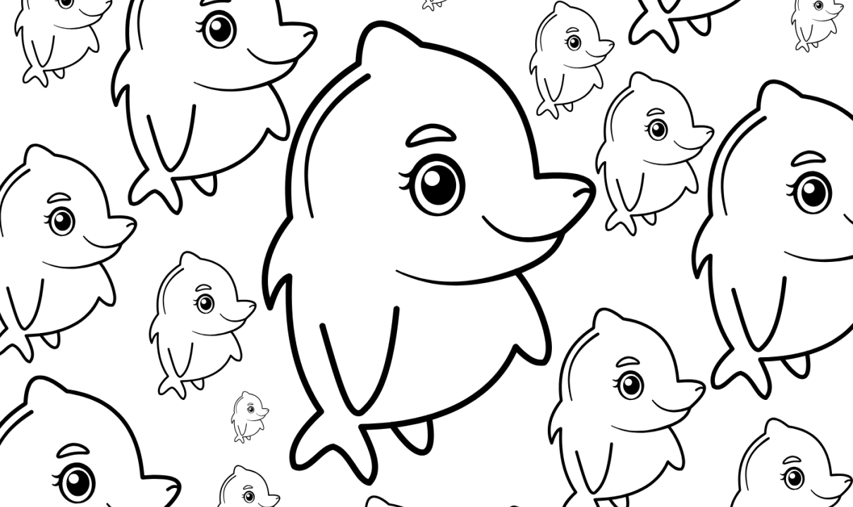 Gymnastics Colouring In Page Dolphin